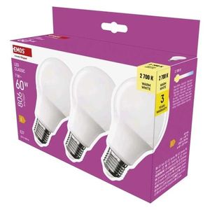 EMOS ZQ5E41.3 LED ZIAROVKA CLASSIC A60 / E27 / 7 W (60 W) / 806 LM / TEPLA BIELA vyobraziť