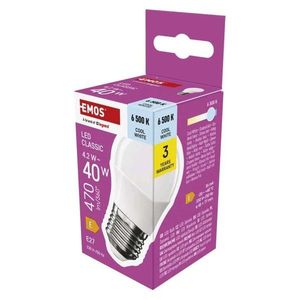 EMOS ZQ6E24 LED ZIAROVKA CLASSIC MINI GLOBE / E27 / 4, 2 W (40 W) / 470 LM / STUDENA BIELA vyobraziť