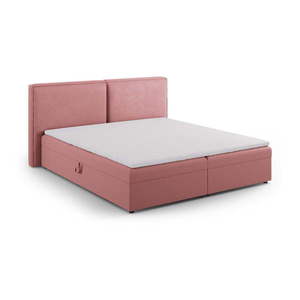 Ružová boxspring posteľ s úložným priestorom 140x200 cm Arendal – Cosmopolitan Design vyobraziť