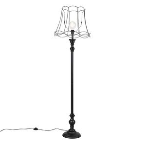 Stojacia lampa čierna s tienidlom Granny Frame 45 cm - Classico vyobraziť