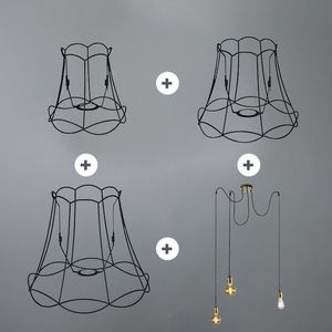 Retro závesná lampa čierna - Granny Frame 3 vyobraziť