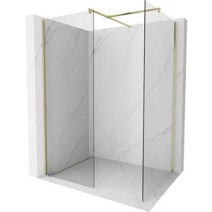 MEXEN/S - Kioto Sprchová zástena WALK-IN 120 x 70 cm, transparent, zlatá kartáčovaná 800-120-202-55-00-070 vyobraziť