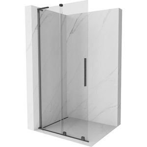 MEXEN/S - Velar L Sprchová zástena posuvná Walk-in 100 x 200 cm, transparent 8 mm, grafit kartáčovaná 871-100-003-03-66 vyobraziť