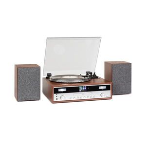 Auna Birmingham, HiFi stereo systém, DAB+/FM, BT funkcia, vinyl, CD, USB, AUX vstup, drevo vyobraziť