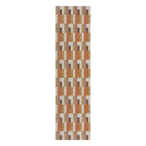 Behúň v oranžovo-prírodnej farbe 60x230 cm Riley Block Geo – Flair Rugs vyobraziť