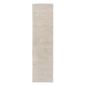 Krémový ručne tkaný vlnený behúň 60x230 cm Mesmerise Natural – Flair Rugs vyobraziť