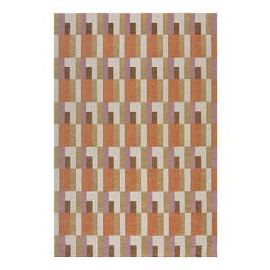 Koberec v oranžovo-prírodnej farbe 155x230 cm Riley Block Geo - Flair Rugs vyobraziť