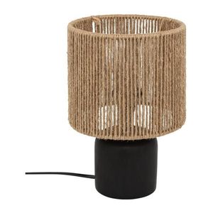 Atmosphera Atmosphera - Stolná lampa KOBY 1xE14/40W/230V konope/čierna vyobraziť