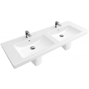 VILLEROY & BOCH - Subway 2.0 Dvojumývadlo, 130x47 cm, s prepadom a otvormi na batérie, biela 7175D001 vyobraziť