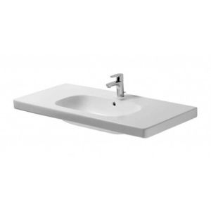 DURAVIT - D-Code Umývadlo nábytkové, 105x48 cm, s prepadom, s otvorom na batériu, biela 03421000002 vyobraziť