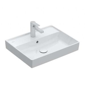 VILLEROY & BOCH - Collaro Umývadlo, 55x44 cm, s prepadom, otvor na batériu, CeramicPlus, alpská biela 4A3355R1 vyobraziť