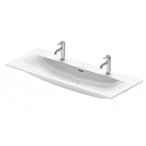 DURAVIT - Viu Dvojumývadlo, 123x49 cm, s prepadom, 2 otvory na batériu, WonderGliss, biela 23441200241 vyobraziť