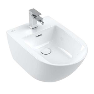 VILLEROY & BOCH - Subway 3.0 Závesný bidet, 560x375 mm, s prepadom, otvor na batériu, CeramicPlus, Stone White 447000RW vyobraziť