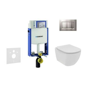 GEBERIT - Kombifix Modul na závesné WC s tlačidlom Sigma30, matný chróm/chróm + Ideal Standard Tesi - WC a doska, Rimless, SoftClose 110.302.00.5 NE7 vyobraziť