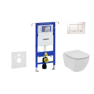 GEBERIT - Duofix Modul na závesné WC s tlačidlom Sigma30, biela/lesklý chróm + Ideal Standard Tesi - WC a doska, Rimless, SoftClose 111.355.00.5 NE5 vyobraziť