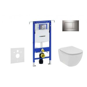 GEBERIT - Duofix Modul na závesné WC s tlačidlom Sigma30, lesklý chróm/chróm mat + Ideal Standard Tesi - WC a doska, Rimless, SoftClose 111.355.00.5 NE6 vyobraziť