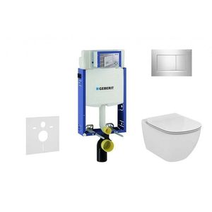 GEBERIT - Kombifix Modul na závesné WC s tlačidlom Sigma30, lesklý chróm/chróm mat + Ideal Standard Tesi - WC a doska, Aquablade, SoftClose 110.302.00.5 NU6 vyobraziť