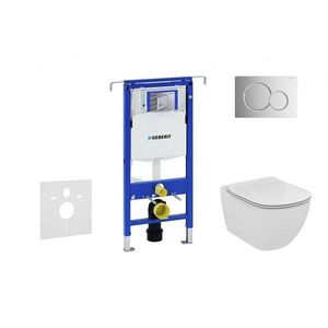 GEBERIT - Duofix Modul na závesné WC s tlačidlom Sigma01, lesklý chróm + Ideal Standard Tesi - WC a doska, Aquablade, SoftClose 111.355.00.5 NU2 vyobraziť