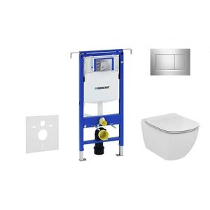 GEBERIT - Duofix Modul na závesné WC s tlačidlom Sigma30, lesklý chróm/chróm mat + Ideal Standard Tesi - WC a doska, Aquablade, SoftClose 111.355.00.5 NU6 vyobraziť