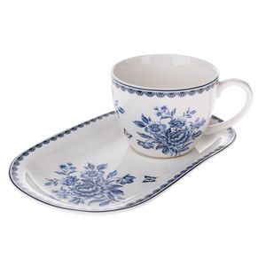 Porcelánový hrnček s podnosom Blue Rose, 445 ml vyobraziť