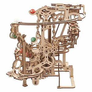 Ugears 3D drevené mechanické puzzle Guľôčková dráha reťazová vyobraziť