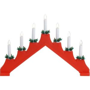 Vianočný svietnik Candle Bridge červená, 7 LED vyobraziť