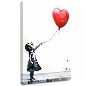 Obraz Heart Balloon Girl | Talianske plátno | different dimensions vyobraziť