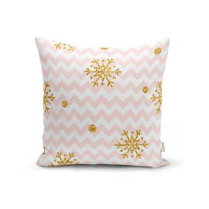 Vianočná obliečka na vankúš Minimalist Cushion Covers Golden Snowflakes, 42 x 42 cm vyobraziť