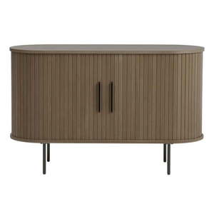 Hnedá komoda v dekore duba s posuvnými dverami 120x76x45 cm Nola – Unique Furniture vyobraziť