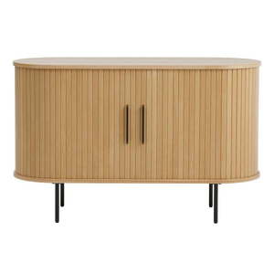 Komoda v dekore duba s posuvnými dverami v prírodnej farbe 120x76x45 cm Nola – Unique Furniture vyobraziť