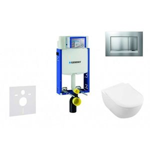 GEBERIT - Kombifix Modul na závesné WC s tlačidlom Sigma30, matný chróm/chróm + Villeroy Boch - WC a doska, DirectFlush, SoftClose, CeramicPlus 110.302.00.5 NI7 vyobraziť