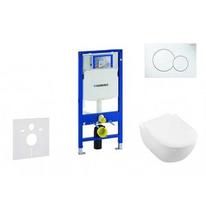 GEBERIT - Duofix Modul na závesné WC s tlačidlom Sigma01, alpská biela + Villeroy Boch - WC a doska, DirectFlush, SoftClose, CeramicPlus 111.300.00.5 NI1 vyobraziť