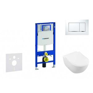 GEBERIT - Duofix Modul na závesné WC s tlačidlom Sigma30, biela/lesklý chróm + Villeroy Boch - WC a doska, DirectFlush, SoftClose, CeramicPlus 111.300.00.5 NI5 vyobraziť