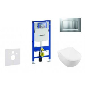 GEBERIT - Duofix Modul na závesné WC s tlačidlom Sigma30, matný chróm/chróm + Villeroy Boch - WC a doska, DirectFlush, SoftClose, CeramicPlus 111.300.00.5 NI7 vyobraziť