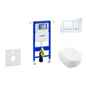 GEBERIT - Duofix Modul na závesné WC s tlačidlom Sigma30, biela/lesklý chróm + Villeroy Boch - WC a doska, DirectFlush, SoftClose, CeramicPlus 111.355.00.5 NI5 vyobraziť