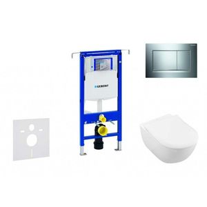 GEBERIT - Duofix Modul na závesné WC s tlačidlom Sigma30, lesklý chróm/chróm mat + Villeroy Boch - WC a doska, DirectFlush, SoftClose, CeramicPlus 111.355.00.5 NI6 vyobraziť