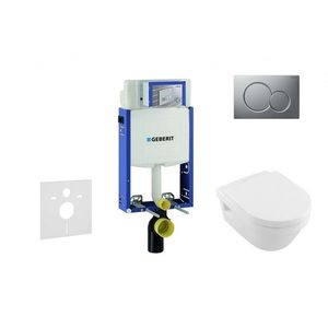 GEBERIT - Kombifix Modul na závesné WC s tlačidlom Sigma01, matný chróm + Villeroy Boch - WC a doska, DirectFlush, SoftClose, CeramicPlus 110.302.00.5 NB3 vyobraziť