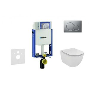 GEBERIT - Kombifix Modul na závesné WC s tlačidlom Sigma01, matný chróm + Ideal Standard Tesi - WC a doska, Aquablade, SoftClose 110.302.00.5 NU3 vyobraziť