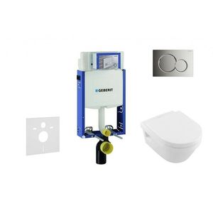 GEBERIT - Kombifix Modul na závesné WC s tlačidlom Sigma01, lesklý chróm + Villeroy Boch - WC a dosky, DirectFlush, SoftClose, CeramicPlus 110.302.00.5 NB2 vyobraziť