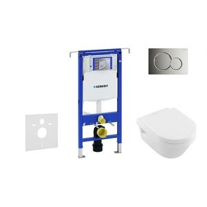 GEBERIT - Duofix Modul na závesné WC s tlačidlom Sigma01, lesklý chróm + Villeroy Boch - WC a doska, DirectFlush, SoftClose, CeramicPlus 111.355.00.5 NB2 vyobraziť