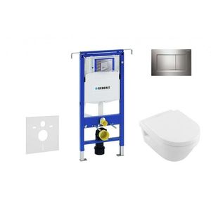 GEBERIT - Duofix Modul na závesné WC s tlačidlom Sigma30, lesklý chróm/chróm mat + Villeroy Boch - WC a doska, DirectFlush, SoftClose, CeramicPlus 111.355.00.5 NB6 vyobraziť