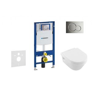 GEBERIT - Duofix Modul na závesné WC s tlačidlom Sigma01, lesklý chróm + Villeroy Boch - WC a doska, DirectFlush, SoftClose, CeramicPlus 111.300.00.5 NB2 vyobraziť