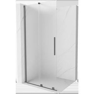 MEXEN/S - Velar Sprchová zástena posuvná Walk-in 90 x 200 cm, dekor 8 mm, grafit metal 871-090-000-33-95 vyobraziť