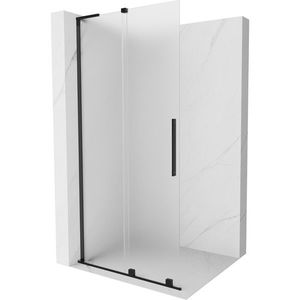 MEXEN/S - Velar L Sprchová zástena posuvná Walk-in 90 x 200 cm, dekor 8 mm, čierna 871-090-003-33-70 vyobraziť