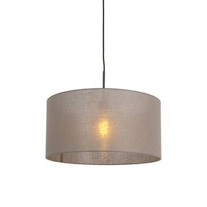 Vidiecka závesná lampa čierna s tupým odtieňom 50 cm - Combi 1 vyobraziť