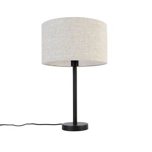 Moderná stolná lampa čierna s tienidlom svetlošedá 35 cm - Simplo vyobraziť