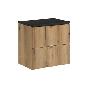 Závěsná skříňka Nova Oak I s deskou 60 cm dub evoke/černá vyobraziť