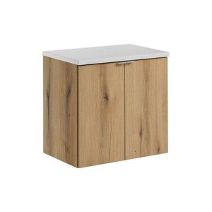 Závěsná skříňka Nova Oak II s deskou 60 cm dub evoke/bílá vyobraziť