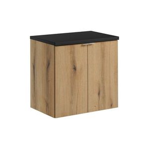 Závěsná skříňka Nova Oak II s deskou 60 cm dub evoke/černá vyobraziť