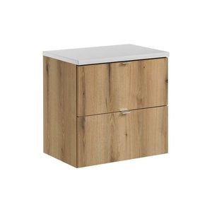 Závěsná skříňka Nova Oak s deskou 60 cm dub evoke/bílá vyobraziť